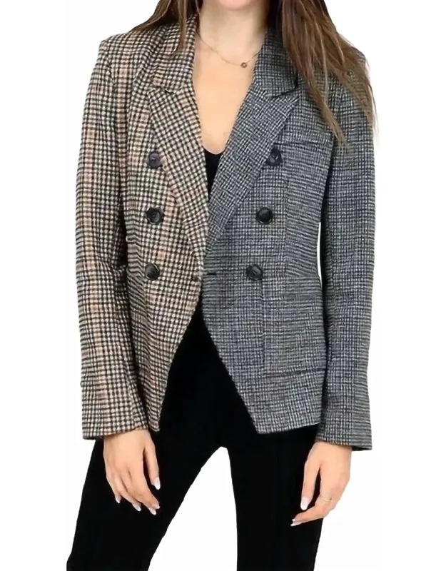 Mix Media Double Breasted Blazer