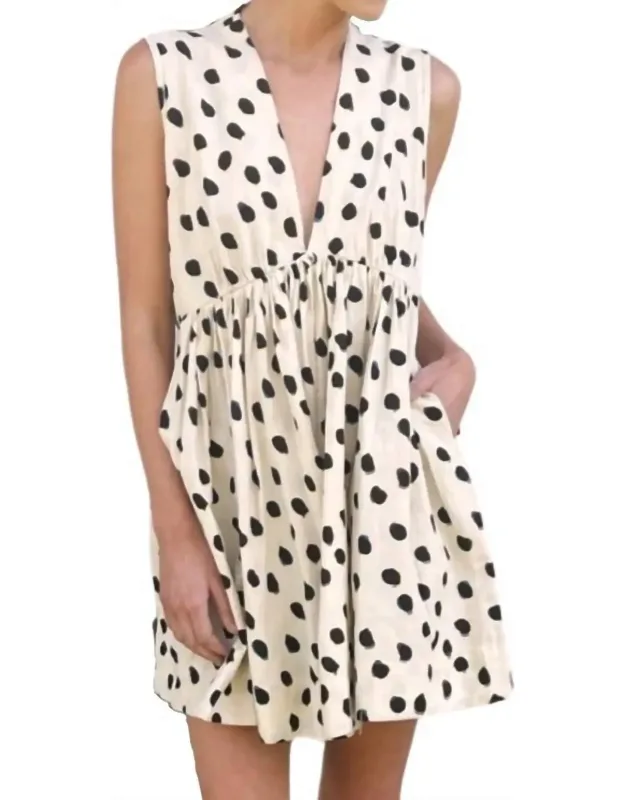 Polka Dot Deep V-neck Dress