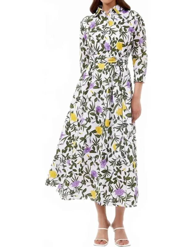 Floral Pattern Shirt Dress