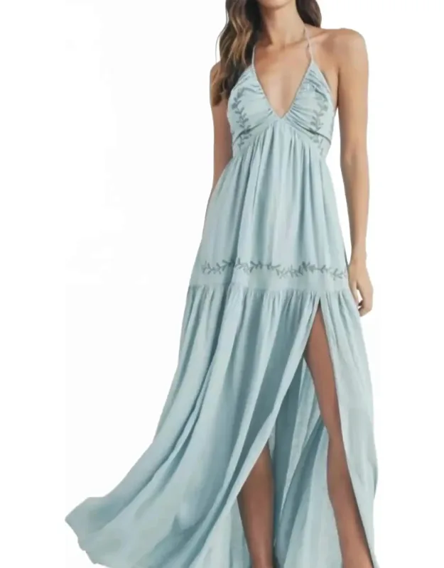 Flora Halter Maxi Dress