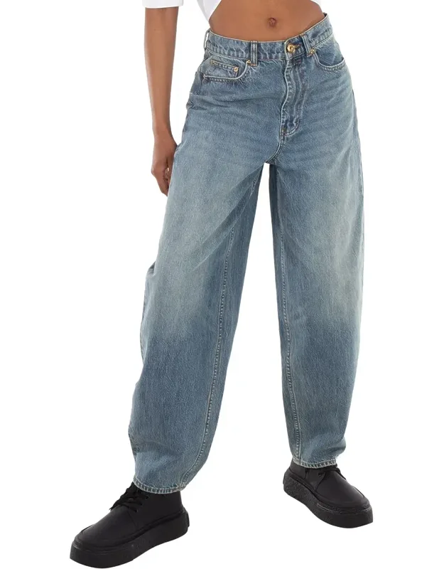 Illustration Barrel Cotton Denim Jeans