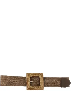 Square Straw Buckle Belt