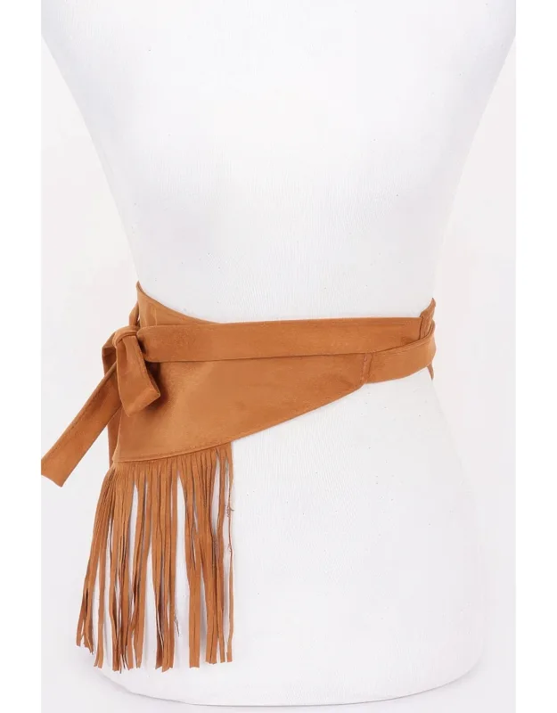 Faux Suede Fringe Belt - Durable Material, Versatile Styling
