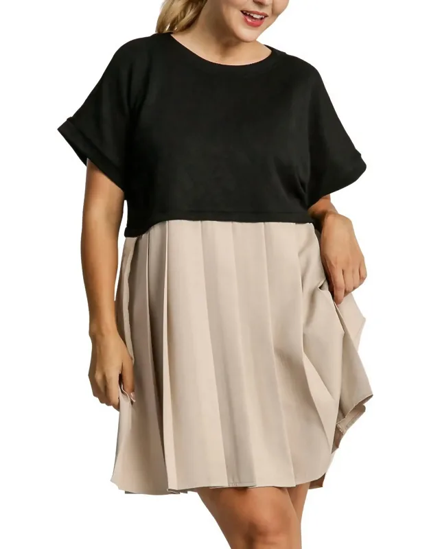 Jacquard Pleated Dress