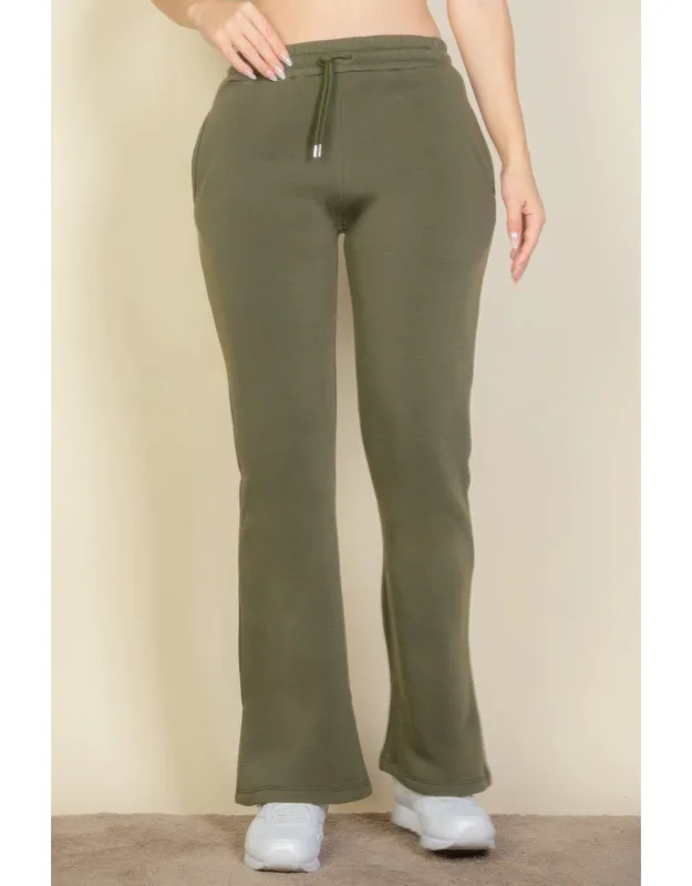 Drawstring Waist Slant Pocket Sweatpants
