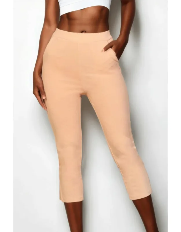 Slit Hem Cropped Pants