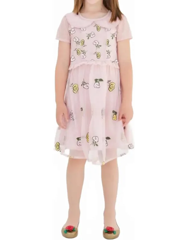 Embroidered Collar Dress