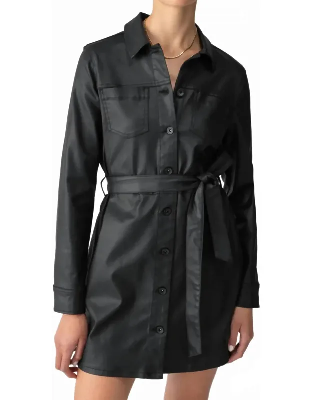 Coated Denim Dress