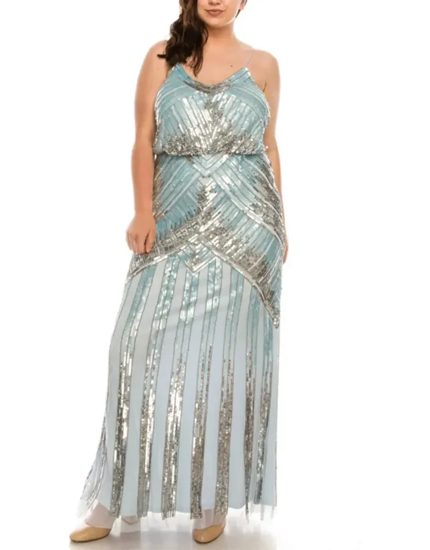 Allover Beaded Long Dress