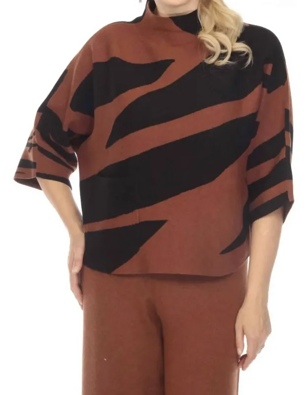 Animal Print Jacquard Knit Sweater