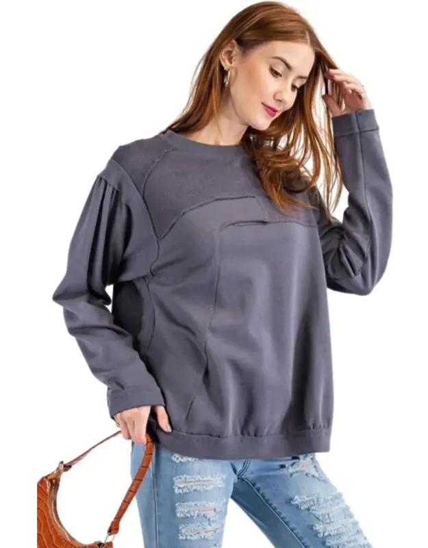 Terry Knit Loose Fit Pullover