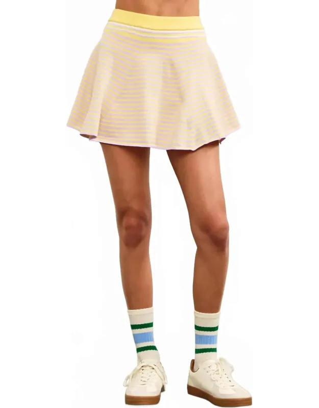 Striped Flare Sweater Skort