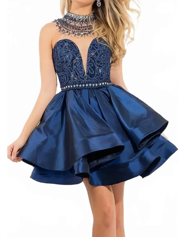 Taffeta Lace Cocktail Dress