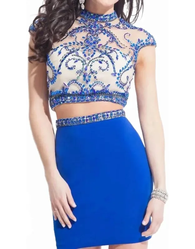 Beaded Jersey Two-piece Homecoming Prom Dress