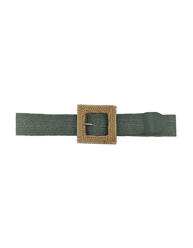 Square Straw Buckle Belt