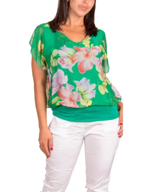 Amante Fiore Silk Top