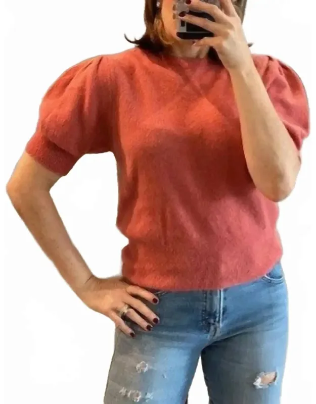 Puff Sleeve Fuzzy Sweater