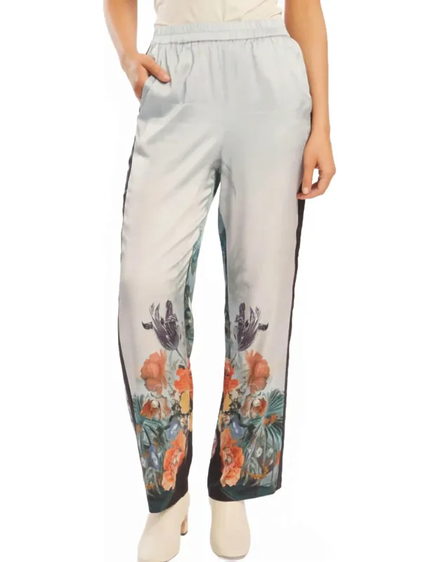 Floral Bottom Straight Leg Pants