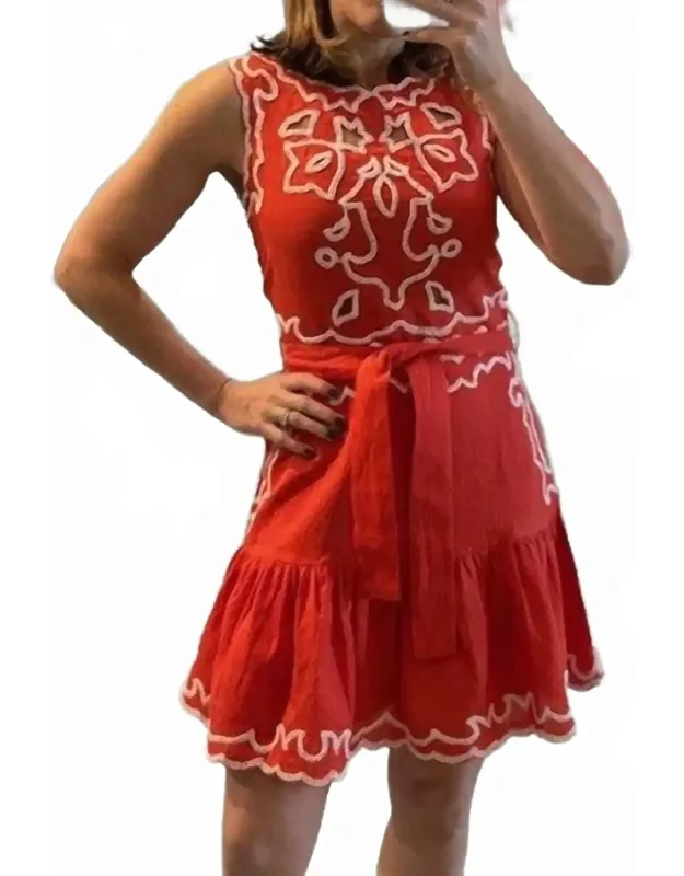 Embroidered Mini Dress