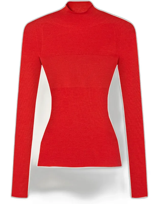 Ribbed Mock-neck Sweater