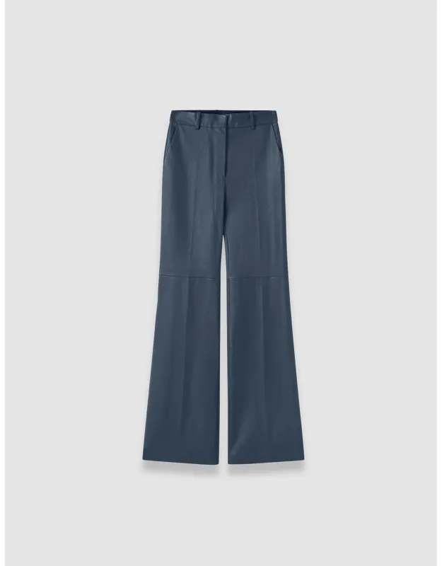 Tafira Leather Stretch Trousers, Fit To Flare