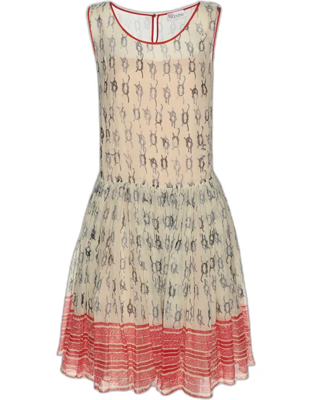 Printed Chiffon Mini Dress
