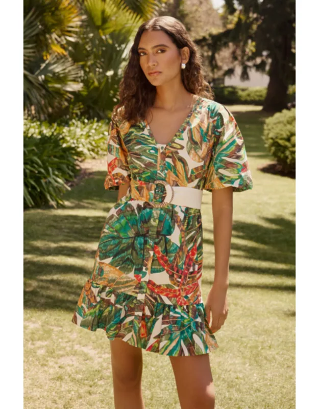 Gwyneth Dress With Button Front Closure And Optional Belt
