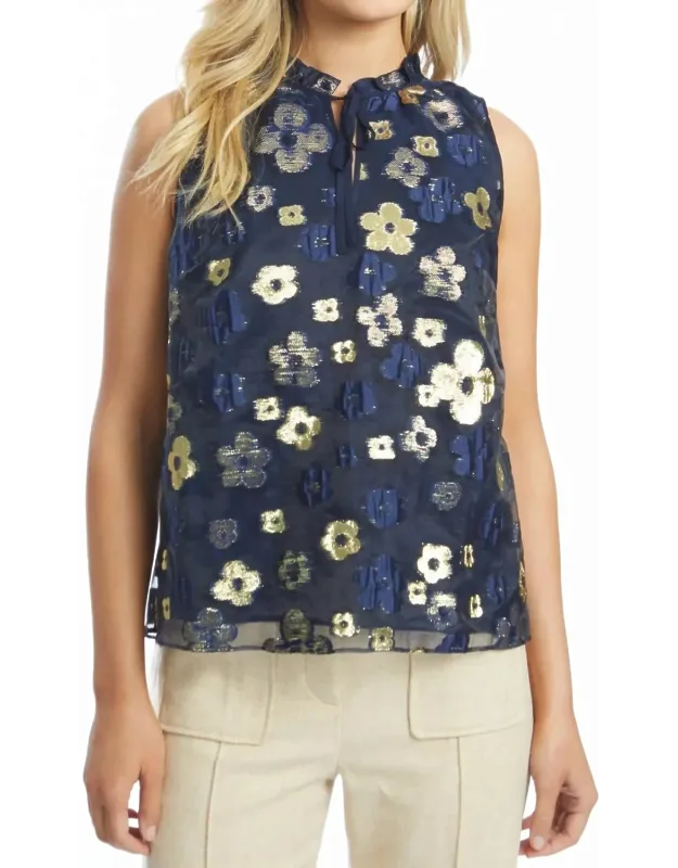 Beaded Mesh Floral Top
