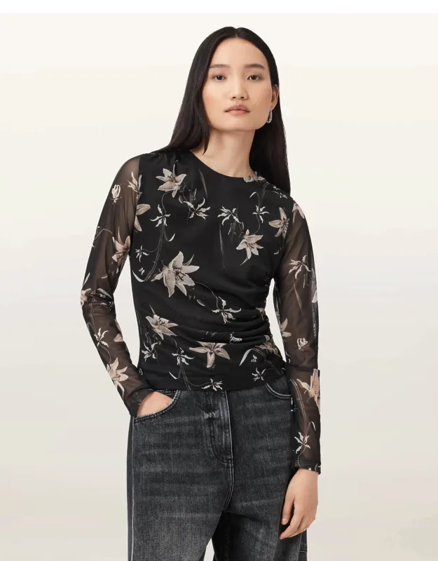Floral Mesh Top