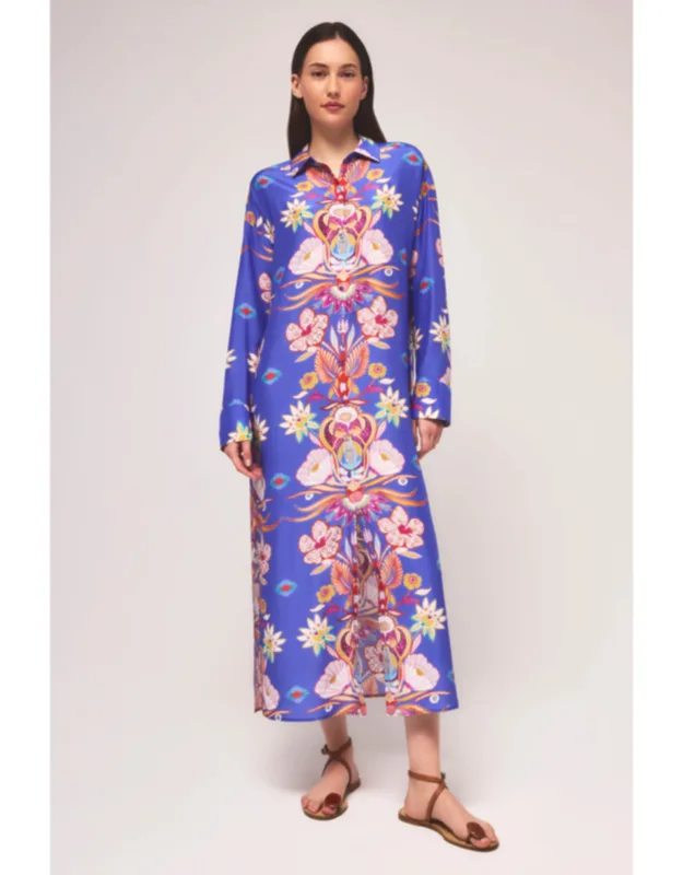 Marnie Dress With Placement Print And Side Slits