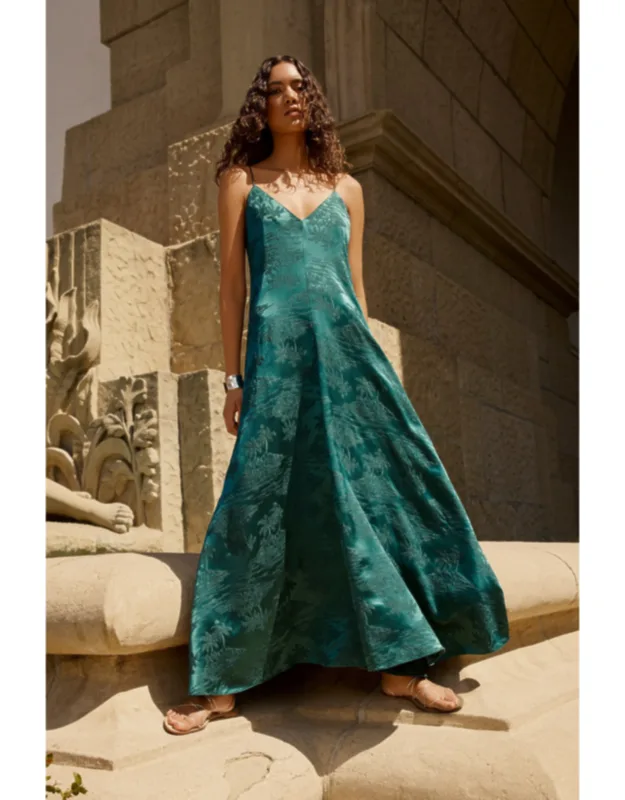 Levine Dress With Adjustable Spaghetti Straps And V-neck Design