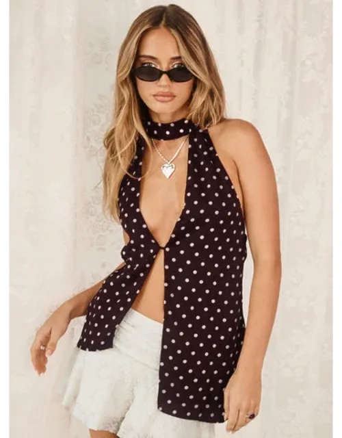 Ileanna Plunge Tie Back Top