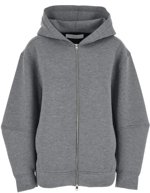Hoodie With Dropped Shoulder In Cotton Blend