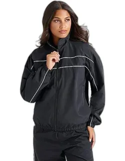 Weather-resistant Piped Woven Full-zip Jacket
