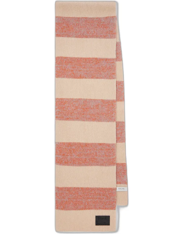 Lambswool-blend Block Stripe Scarf
