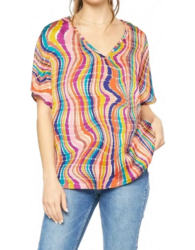 Kaleidoscope V-neck Top