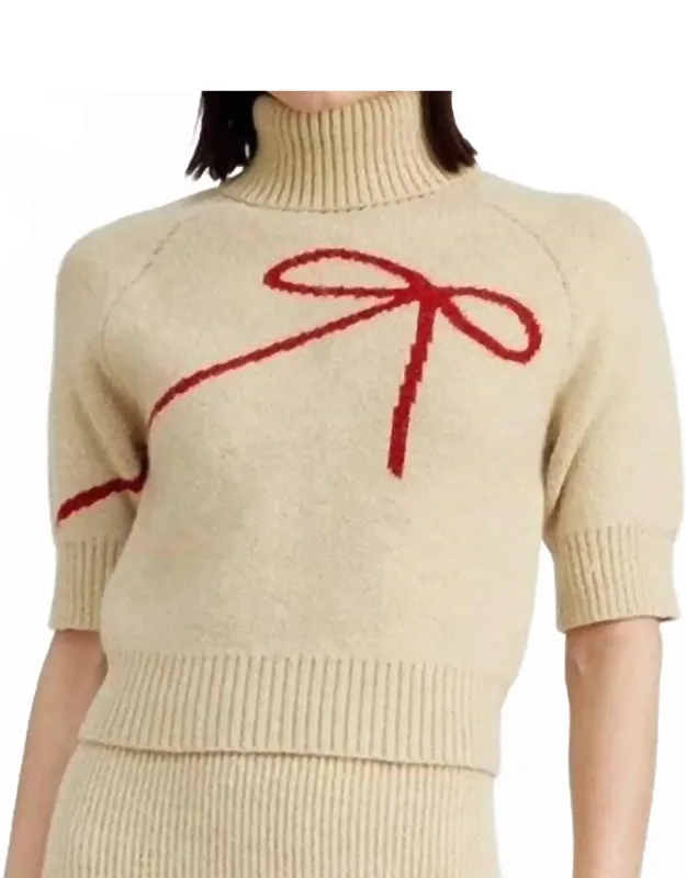 Short Sleeve Bow Sweater