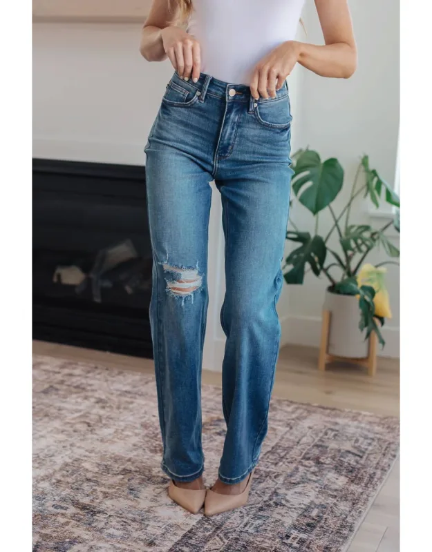 High Waist Tummy Control 90's Straight Jeans