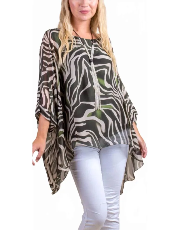 Zebra Print Kaftan Top