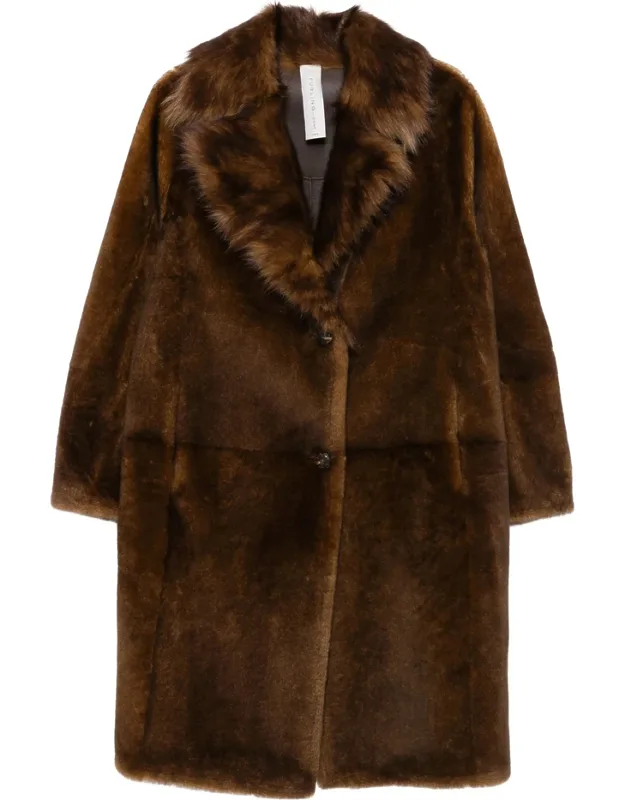 Fur-trimmed Lapel Coat