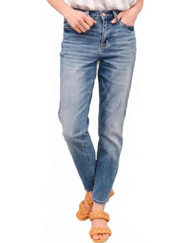 High Waist Non Distressed Slim Fit Jeans