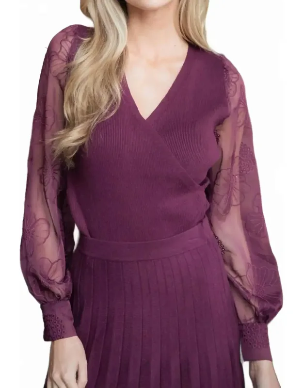 Rebel Lace Sleeve Wrap Sweater