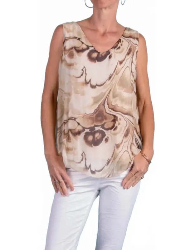 Fernanda Swirl Silk Top