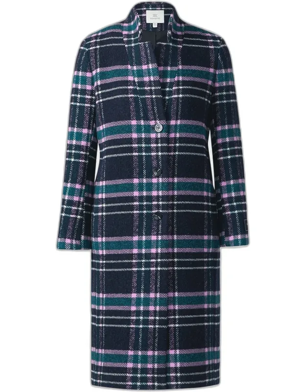 Plaid Wool-blend Coat