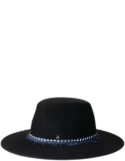 Fringed Ribbon Wool Felt Fedora Hat