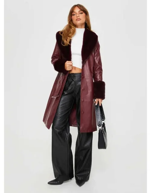 Brooklyn Faux Leather Longline Coat