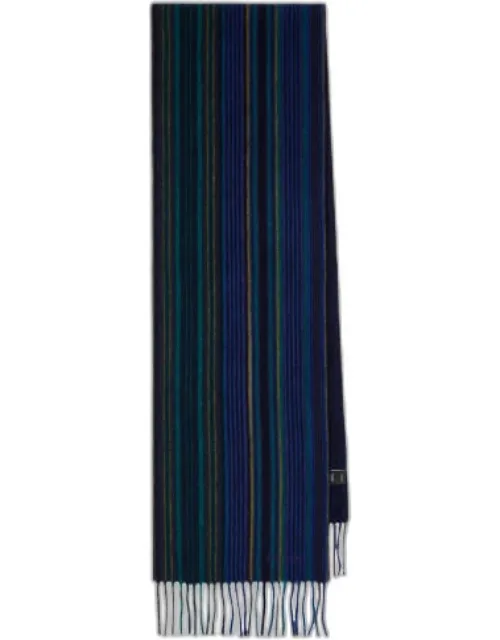Tonal Stripe Lambswool Scarf