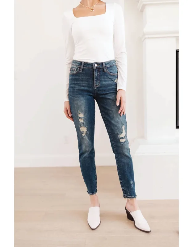 Mid Rise Destroyed Relaxed Fit Jeans