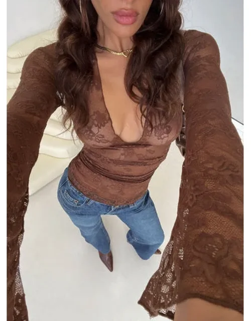 Nydia Long Sleeve Sheer Top