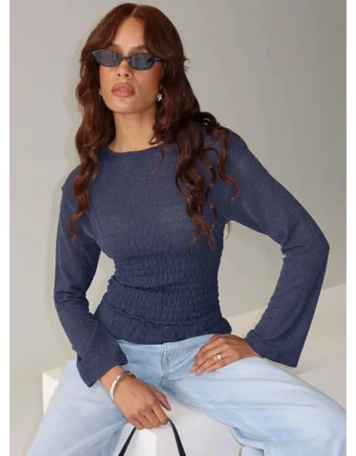 Shirred Long Sleeve Top